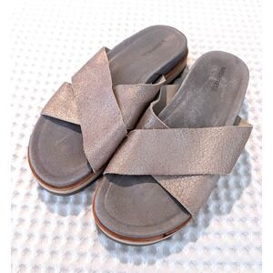 Merrell Juno Slide Sandals Metallic Leather Comfort Slip On Womens